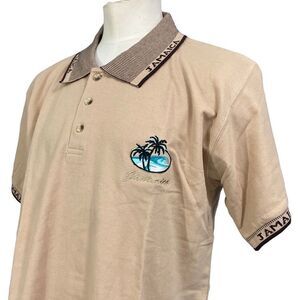 Island Tees Tan Brown Preshrunk Jamaica Short Sleeve Polo Shirt Size XXL